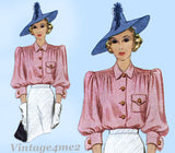 McCall 3126: 1930s Gorgeous Misses Gathered Blouse Sz 36B Vintage Sewing Pattern
