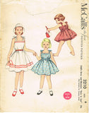 McCall's 3210: 1950s Uncut Toddler Girls Sun Dress Size 6 Vintage Sewing Pattern