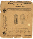 1910s Vintage McCall Sewing Pattern 3260 Uncut Little Boys Knee Trousers Sz 10