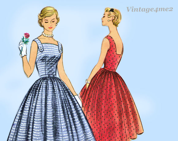 McCall 3264: 1950s Stunning Uncut Misses Sun Dress Sz 30B Vintage Sewing Pattern