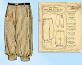 1920s Vintage McCall Sewing Pattern 3390 Easy Teen Girls Knickers Size 14