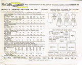 McCall 3394: 1950s Cute Misses Accessory Dress Sz 32 Bust Vintage Sewing Pattern