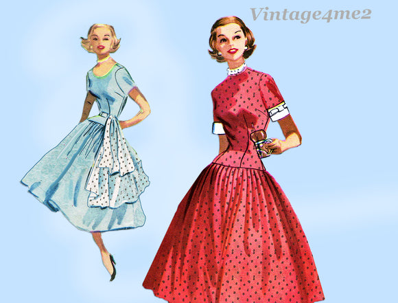 McCall 3394: 1950s Cute Misses Accessory Dress Sz 32 Bust Vintage Sewing Pattern