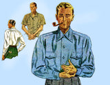 McCall 3519: 1930s Classic WWII Men's Sports Shirt Sz MED Vintage Sewing Pattern