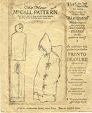 McCall 3545: 1920s Rare Infants Bunting w Hood Vintage Sewing Pattern