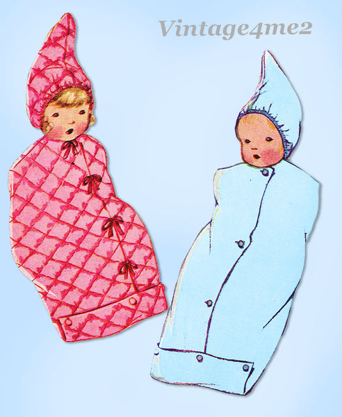 McCall 3545: 1920s Rare Infants Bunting w Hood Vintage Sewing Pattern