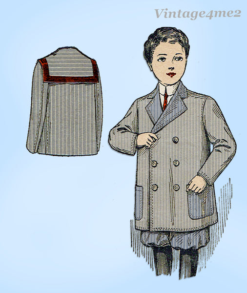 1910s Vintage McCall Sewing Pattern 3642 Uncut Toddler Boys Box Coat Sz 6