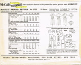 McCall 3725: 1950s Stylish Misses Accessory Dress Sz 34 B Vintage Sewing Pattern