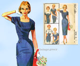 McCall 3725: 1950s Stylish Misses Accessory Dress Sz 34 B Vintage Sewing Pattern