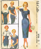 McCall 3725: 1950s Stylish Misses Accessory Dress Sz 34 B Vintage Sewing Pattern