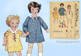 McCall 38: 1930s Cute Little Girls Raglan Dress Size 8 Vintage Sewing Pattern