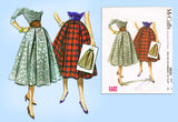 1950s Vintage McCall Sewing Pattern 3853 Easy Misses Full Skirt & Cummerbund Sz 25W