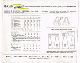 1950s Vintage McCall Sewing Pattern 3853 Easy Misses Full Skirt & Cummerbund Sz 25W