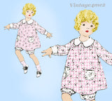 1920s Vintage McCall Sewing Pattern 3892 Cute Toddler Girls Bloomer Dress Size 2