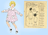1920s Vintage McCall Sewing Pattern 3892 Cute Toddler Girls Bloomer Dress Size 2