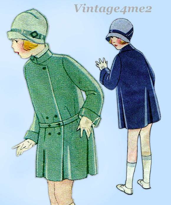 McCall Pattern 3937: 1920s Cute Toddler Girls Coat Size 6 Vintage Sewing Pattern