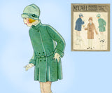 McCall Pattern 3937: 1920s Cute Toddler Girls Coat Size 6 Vintage Sewing Pattern