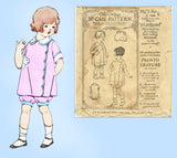 1920s Vintage McCall Sewing Pattern 3979 Toddler Girls Bloomer Dress Size 6