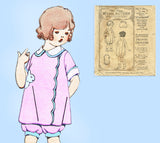 1920s Vintage McCall Sewing Pattern 3979 Toddler Girls Bloomer Dress Size 6