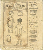 1920s Vintage McCall Sewing Pattern 3979 Toddler Girls Bloomer Dress Size 6