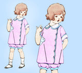1920s Vintage McCall Sewing Pattern 3979 Toddler Girls Bloomer Dress Size 6
