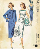 McCall's 4109: 1950s Uncut Misses Wiggle Dress Sz 34 Bust Vintage Sewing Pattern