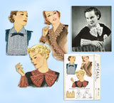 1930s Vintage McCall Sewing Pattern 417 Uncut Misses Braided Rick Rack Collars