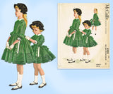 McCall's 4205: 1950s Helen Lee Girls Dress & Hat Size 6 Vintage Sewing Pattern