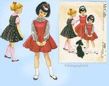 1950s Vintage McCall's Sewing Pattern 4280 Cute Helen Lee Girls Dress Size 8