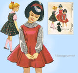 1950s Vintage McCall's Sewing Pattern 4280 Cute Helen Lee Girls Dress Size 8