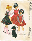 1950s Vintage McCall's Sewing Pattern 4280 Cute Helen Lee Girls Dress Size 8