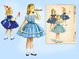 McCall's 4345: 1950s Cute Toddler Girls Party Dress Sz 4 Vintage Sewing Pattern