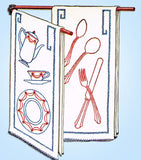1930s VTG McCall Embroidery Transfer 435 Uncut Classic Dish Motfis for Tea Towels