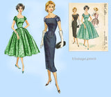 McCall 4357: 1950s Stunning Misses Cocktail Dress Sz 32 B Vintage Sewing Pattern