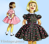 McCall 4383: 1950s Cute Toddler Girls Party Dress Size 4 Vintage Sewing Pattern