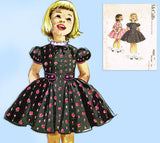 McCall 4383: 1950s Cute Toddler Girls Party Dress Size 4 Vintage Sewing Pattern