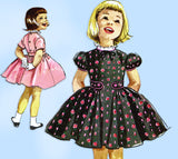 McCall 4383: 1950s Cute Toddler Girls Party Dress Size 4 Vintage Sewing Pattern
