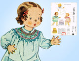 McCall 442: 1930s Baby Girls Smocked Dress Sz 1 Original Vintage Sewing Pattern - Vintage4me2