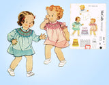 McCall 442: 1930s Baby Girls Smocked Dress Sz 1 Original Vintage Sewing Pattern - Vintage4me2