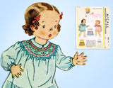 McCall 442: 1930s Baby Girls Smocked Dress Sz 2 Original Vintage Sewing Pattern - Vintage4me2