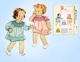 McCall 442: 1930s Baby Girls Smocked Dress Sz 2 Original Vintage Sewing Pattern - Vintage4me2