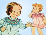 McCall 442: 1930s Baby Girls Smocked Dress Sz 1 Original Vintage Sewing Pattern - Vintage4me2