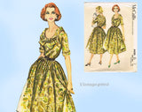 McCall 4430: 1950s Stunning Uncut Misses Sun Dress Sz 32B Vintage Sewing Pattern