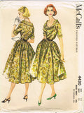 McCall 4430: 1950s Stunning Uncut Misses Sun Dress Sz 32B Vintage Sewing Pattern
