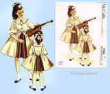 McCall's 4466: 1950s Helen Lee Toddler Girls Dress Size 4 Vintage Sewing Pattern