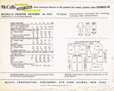 1950s Vintage McCalls Sewing Pattern 4501 Little Girls Baby Doll Pajamas Size 8