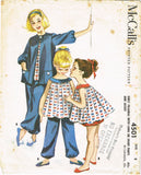 1950s Vintage McCalls Sewing Pattern 4501 Little Girls Baby Doll Pajamas Size 8