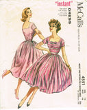 McCall's 4551: 1950s Instant Misses Party Dress Size 36 B Vintage Sewing Pattern