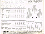 1940s Vintage McCall Sewing Pattern 4566 Uncut Misses WWII 8 Gore Skirt Sz 26 W