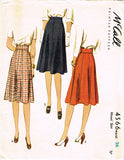 1940s Vintage McCall Sewing Pattern 4566 Uncut Misses WWII 8 Gore Skirt Sz 26 W
